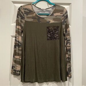 12pm by Mon Ami Camo Long Sleeve Shirt